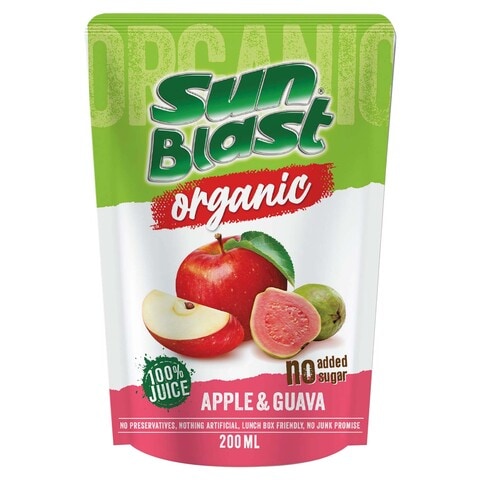Sunblast No Added Sugar Organic Apple Guava Juice 200ml - 1